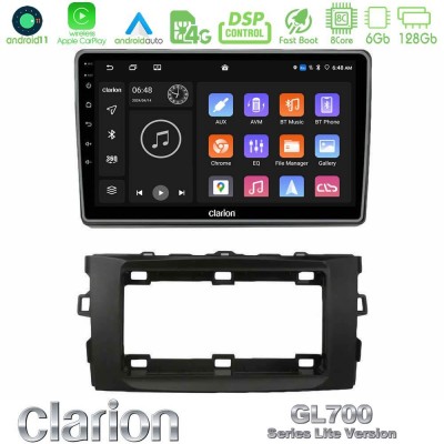 Clarion GL700 Lite Series 8Core Android11 6+128GB Toyota Auris 2013-2016 Navigation Multimedia Tablet 10