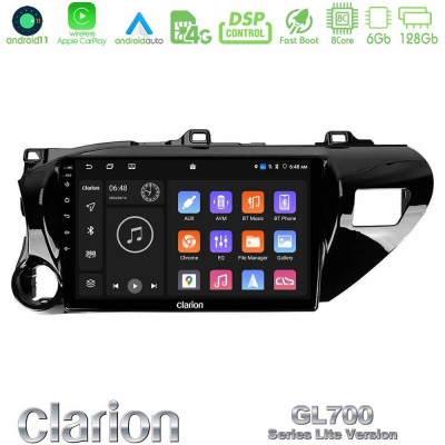 Clarion GL700 Lite Series 8Core Android11 6+128GB Toyota Hilux 2017-2021 Navigation Multimedia Tablet 10