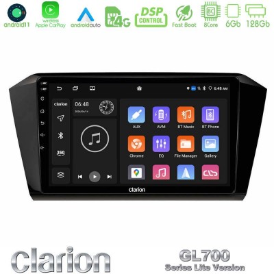 Clarion GL700 Lite Series 8Core Android11 6+128GB VW Passat Navigation Multimedia Tablet 10