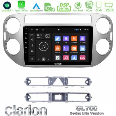 Clarion GL700 Lite Series 8Core Android11 6+128GB VW Tiguan Navigation Multimedia Tablet 9