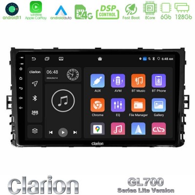 Clarion GL700 Lite Series 8Core Android11 6+128GB VW MQB 2017-> Navigation Multimedia Tablet 9