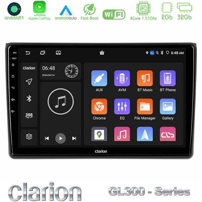 Clarion GL300 Series 4Core Android11 2+32GB Audi A4 B7 Navigation Multimedia Tablet 9