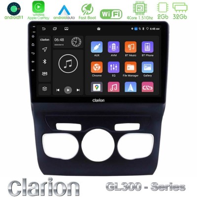 Clarion GL300 Series 4Core Android11 2+32GB Citroen C4L Navigation Multimedia Tablet 10