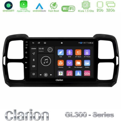 Clarion GL300 Series Citroen DS5 Aircross 2017-2021 4Core Android11 2+32GB Navigation Multimedia Tablet 9″ Με Carplay & Android Auto