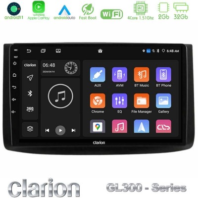 Clarion GL300 Series 4Core Android11 2+32GB Chevrolet Aveo 2006-2010 Navigation Multimedia Tablet 9