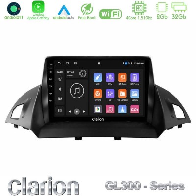 Clarion GL300 Series 4Core Android11 2+32GB Ford C-Max/Kuga Navigation Multimedia Tablet 9