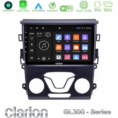 Clarion GL300 Series 4Core Android11 2+32GB Ford Mondeo 2014-2017 Navigation Multimedia Tablet 9