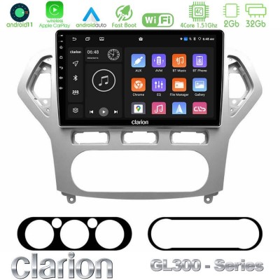 Clarion GL300 Series 4Core Android11 2+32GB Ford Mondeo 2007-2010 AUTO A/C Navigation Multimedia Tablet 10