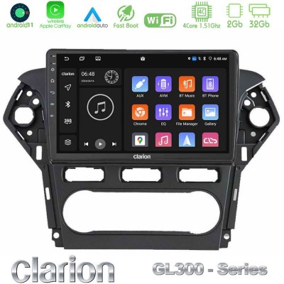 Clarion GL300 Series 4Core Android11 2+32GB Ford Mondeo 2011-2014 Navigation Multimedia Tablet 9