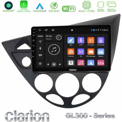 Clarion GL300 Series 4Core Android11 2+32GB Ford Focus 1999-2004 Navigation Multimedia Tablet 9