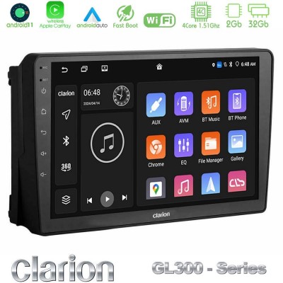 Clarion GL300 Series 4Core Android11 2+32GB Ford 2007-> Navigation Multimedia Tablet 9