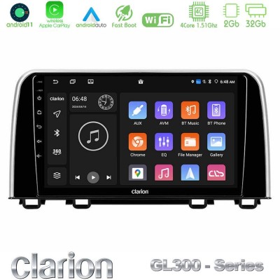 Clarion GL300 Series 4Core Android11 2+32GB Honda CR-V 2019-> Navigation Multimedia Tablet 10