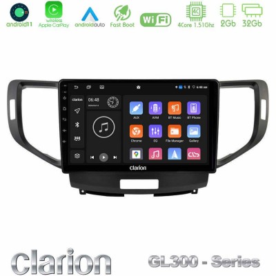 Clarion GL300 Series 4Core Android11 2+32GB Honda Accord 2008-2015 Navigation Multimedia Tablet 9