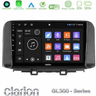 Clarion GL300 Series 4Core Android11 2+32GB Hyundai Kona 2018-2023 Navigation Multimedia Tablet 10