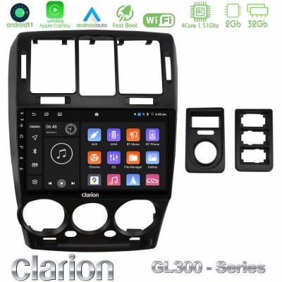 Clarion GL300 Series 4Core Android11 2+32GB Hyundai Getz 2002-2009 Navigation Multimedia Tablet 9