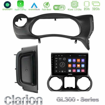 Clarion GL300 Series 4Core Android11 2+32GB Jeep Wrangler 2014-2017 Navigation Multimedia Tablet 9