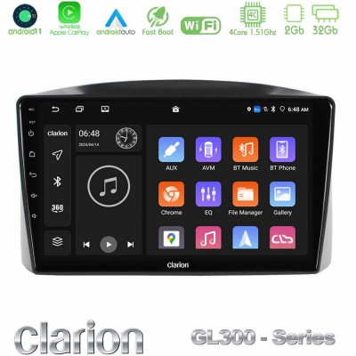 Clarion GL300 Series Jeep Grand Cherokee 2005-2007 4Core Android11 2+32GB Navigation Multimedia Tablet 10″ Με Carplay & Android Auto Με Carplay & Android Auto