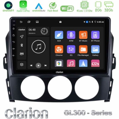 Clarion GL300 Series 4Core Android11 2+32GB Mazda MX-5 2006-2008 Navigation Multimedia Tablet 9