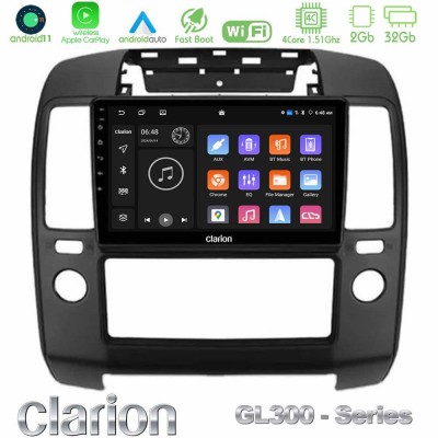 Clarion GL300 Series 4Core Android11 2+32GB Nissan Navara Navigation Multimedia Tablet 9