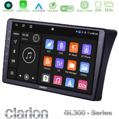 Clarion GL300 Series 4Core Android11 2+32GB Nissan Navara D40 Navigation Multimedia Tablet 9