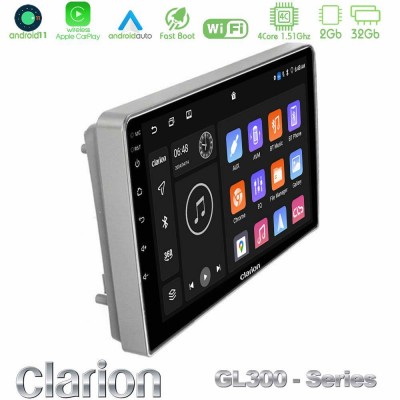 Clarion GL300 Series 4Core Android11 2+32GB Opel Astra/Corsa/Antara/Zafira Navigation Multimedia Tablet 9