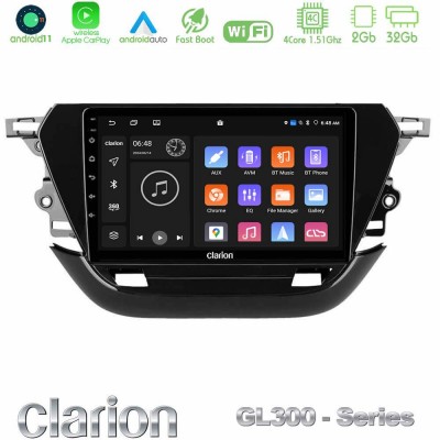 Clarion GL300 Series 4Core Android11 2+32GB Opel Corsa F 2019-2023 Navigation Multimedia Tablet 9