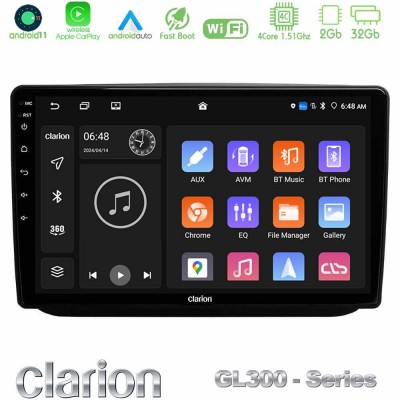 Clarion GL300 Series 4Core Android11 2+32GB Skoda Fabia 2007-2014 Navigation Multimedia Tablet 10