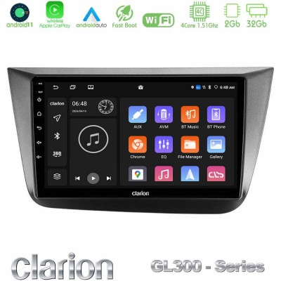 Clarion GL300 Series 4Core Android11 2+32GB Seat Altea 2004-2015 Navigation Multimedia Tablet 9