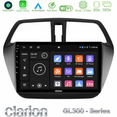 Clarion GL300 Series 4Core Android11 2+32GB Suzuki SX4 S-Cross Navigation Multimedia Tablet 9