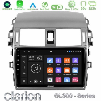 Clarion GL300 Series 4Core Android11 2+32GB Toyota Corolla 2008-2010 Navigation Multimedia Tablet 9