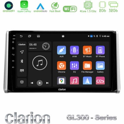 Clarion GL300 Series 4Core Android11 2+32GB Toyota RAV4 2019-2023 Navigation Multimedia Tablet 10