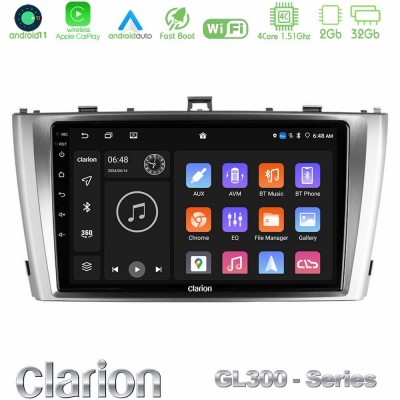 Clarion GL300 Series 4Core Android11 2+32GB Toyota Avensis T27 Navigation Multimedia Tablet 9