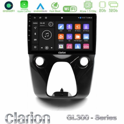 Clarion GL300 Series 4Core Android11 2+32GB Toyota Aygo | Citroen C1 | Peugeot 108 Navigation Multimedia 10