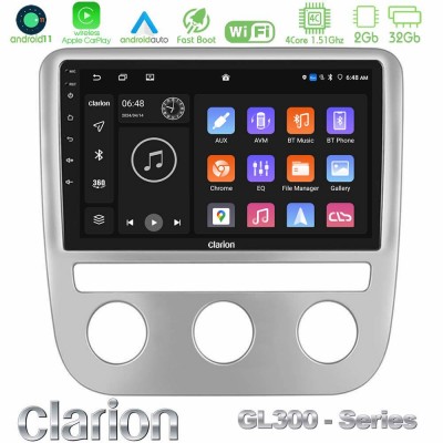 Clarion GL300 Series 4Core Android11 2+32GB VW Scirocco 2008-2014 Navigation Multimedia Tablet 9