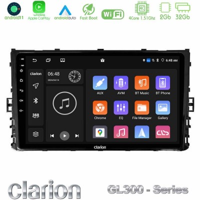 Clarion GL300 Series 4Core Android11 2+32GB VW MQB 2017-> Navigation Multimedia Tablet 9