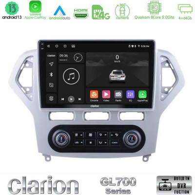 Clarion GL700 Series 8Core Android13 4+64GB Ford Mondeo 2007-2011 (Auto A/C) Navigation Multimedia Tablet 10