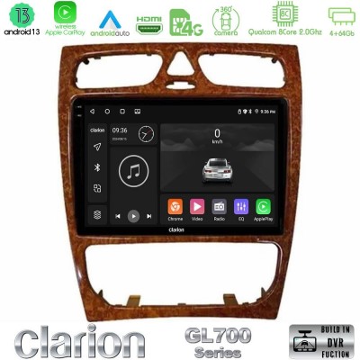 Clarion GL700 Series 8Core Android13 4+64GB Mercedes C Class (W203) Navigation Multimedia Tablet 9