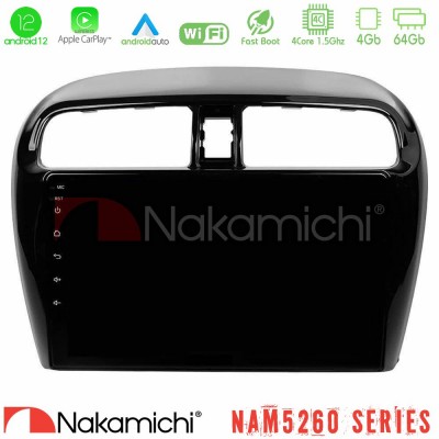 Nakamichi NAM5260 Series 4Core Android12 4+64GB Mitsubishi Space Star 2013-2016 Navigation Multimedia Tablet 9