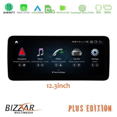 Bizzar Plus Edition Mercedes C/GLC Class NTG5 Android13 (8+128GB) Navigation Multimedia 12.3″ Anti-reflection