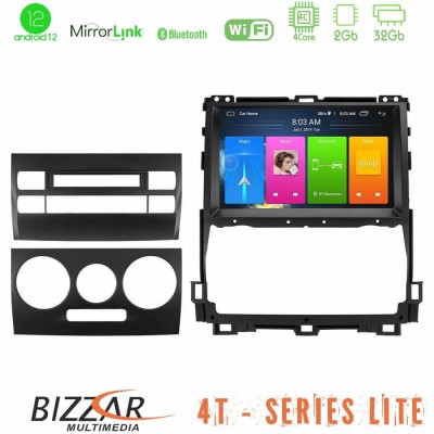 Bizzar 4T Series Toyota Land Cruiser J120 2002-2009 4Core Android13 2+32GB Navigation Multimedia Tablet 9