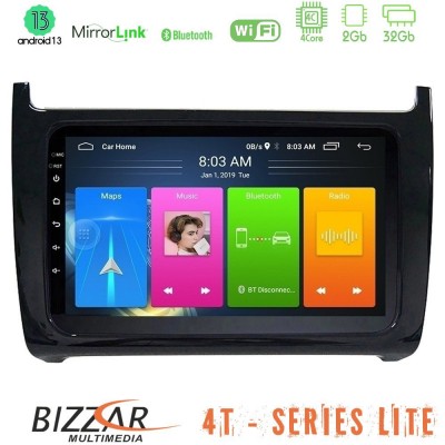 Bizzar 4T Series Vw Polo 4Core Android13 2+32GB Navigation Multimedia Tablet 9