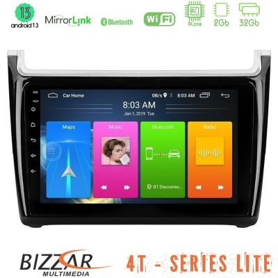 Bizzar 4T Series Vw Polo 4Core Android13 2+32GB Navigation Multimedia Tablet 9