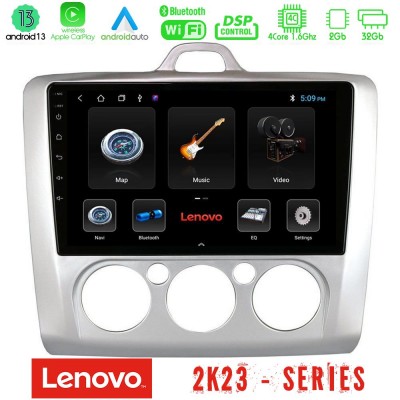 Lenovo Car Pad Ford Focus Manual AC 4Core Android 13 2+32GB Navigation Multimedia 9