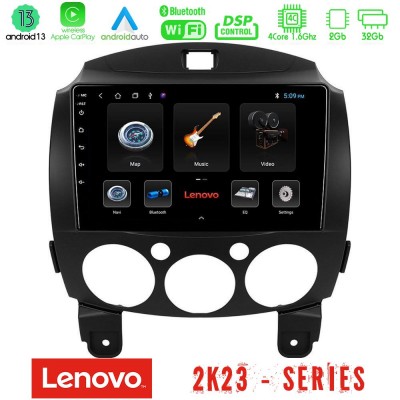 Lenovo Car Pad Mazda 2 2008-2014 4Core Android 13 2+32GB Navigation Multimedia Tablet 9