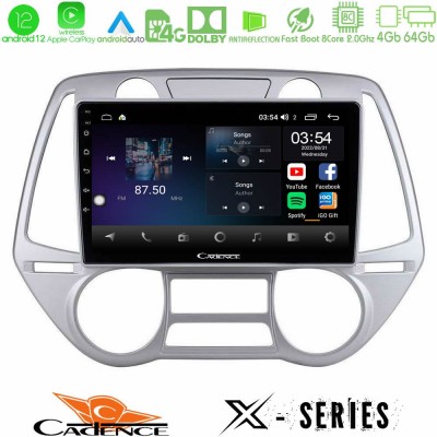 Cadence X Series Hyundai i20 2009-2012 Auto A/C 8core Android12 4+64GB Navigation Multimedia Tablet 9