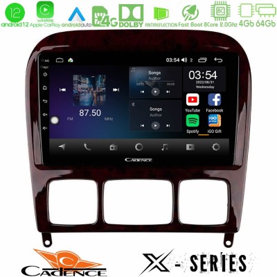 Cadence X Series Mercedes S Class 1999-2004 (W220) 8core Android12 4+64GB Navigation Multimedia Tablet 9