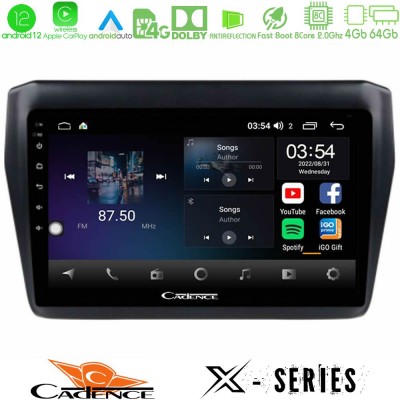 Cadence X Series Suzuki Swift 2017-2023 8core Android12 4+64GB Navigation Multimedia Tablet 9