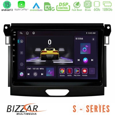 Bizzar S Series Ford Ranger 2017-2022 8core Android13 6+128GB Navigation Multimedia Tablet 9