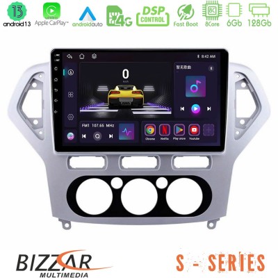 Bizzar S Series Ford Mondeo 2007-2010 Manual A/C 8core Android13 6+128GB Navigation Multimedia Tablet 10