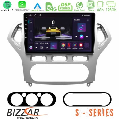 Bizzar S Series Ford Mondeo 2007-2010 AUTO A/C 8core Android13 6+128GB Navigation Multimedia Tablet 9